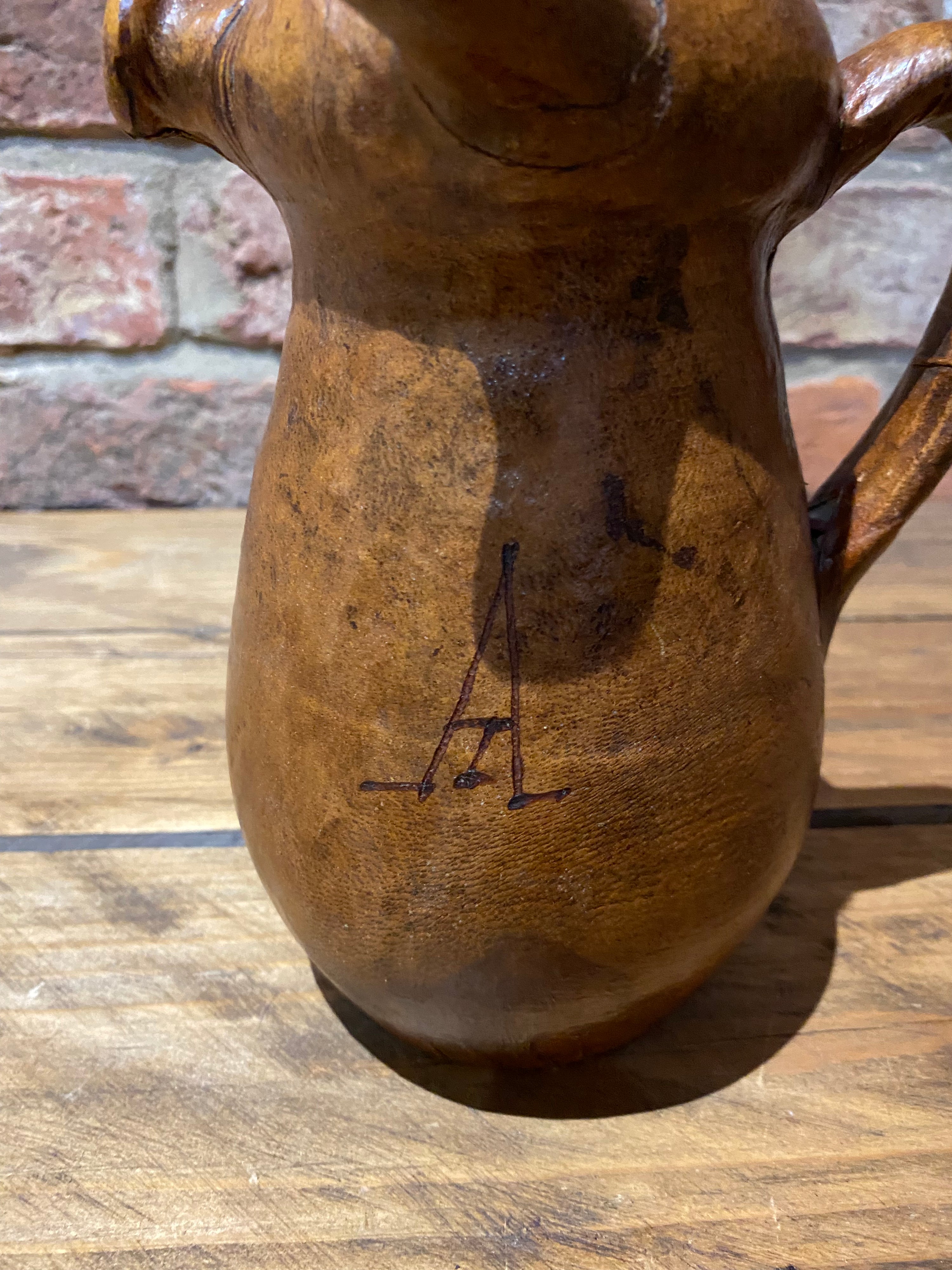 Vintage Spanish Leather Covered Jug or Bottle | Leather Decanter | Junkaholic Vintage UK