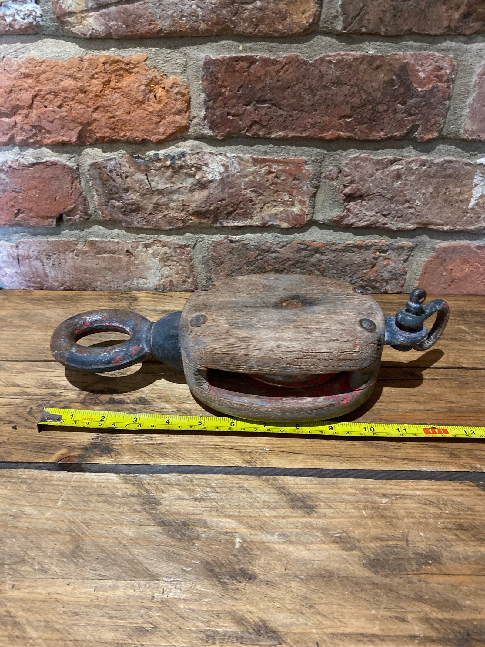 Antique/ Vintage Wooden Block And Tackle, Nautical