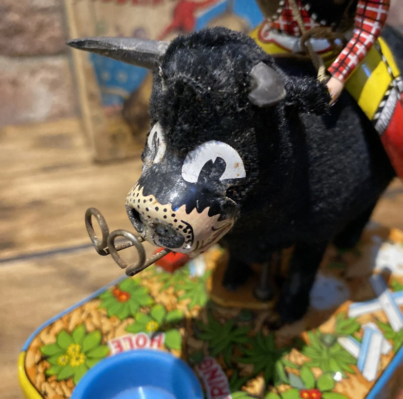 Rare Linemar Toys ( Marx) Tinplate Bubbling Bull Toy