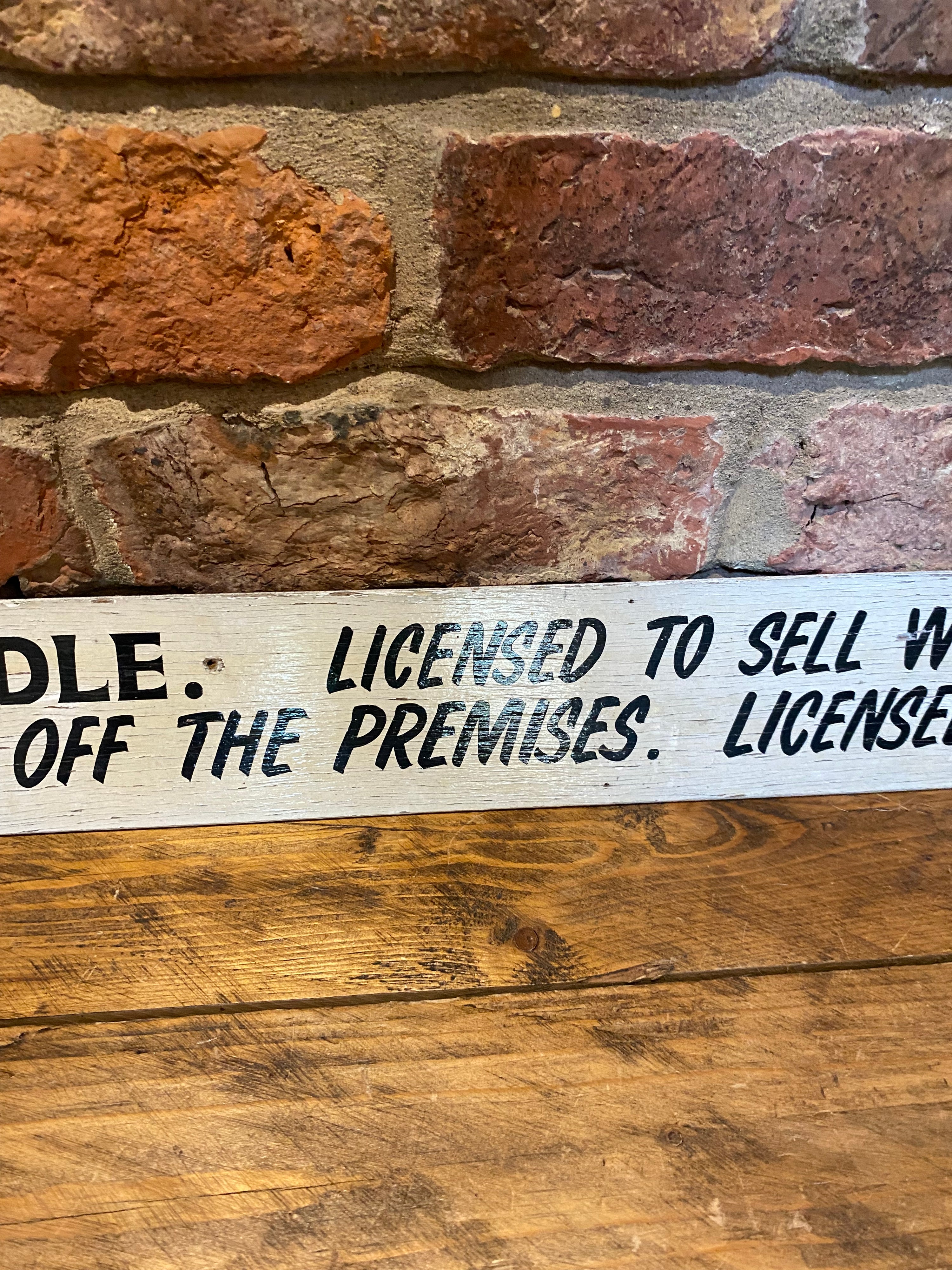 Old Vintage Hand Painted Off License Sign