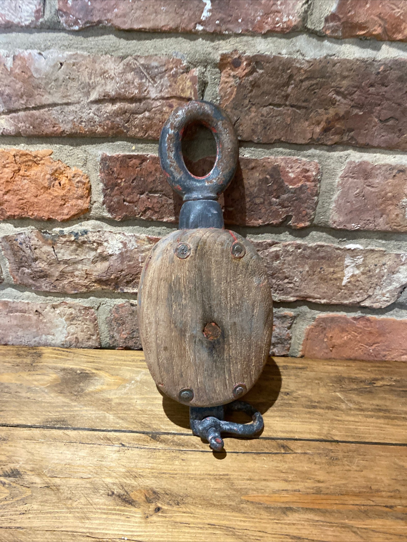 Antique/ Vintage Wooden Block And Tackle, Nautical