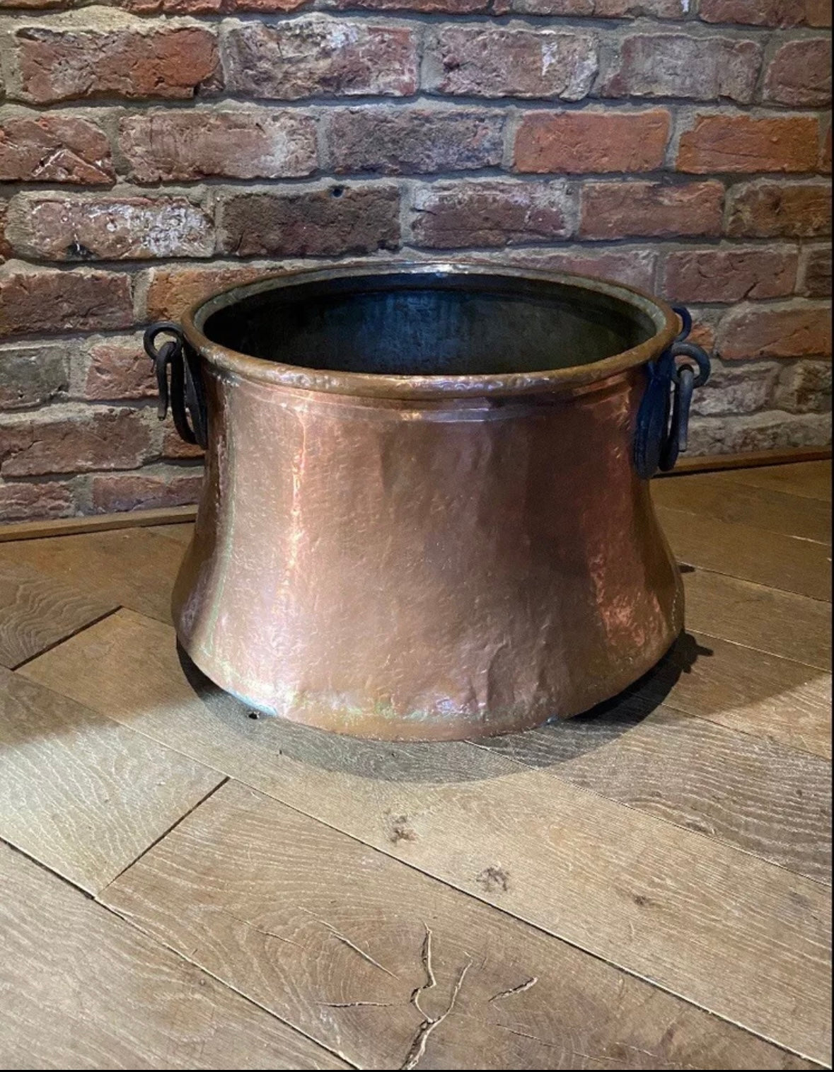 Very Large Copper Cauldron / Log Bin